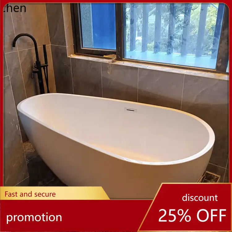 CZ Badewanne für den Heimgebrauch Integrierte nahtlose ovale Wassertropfenform Kleine Wohnung Freistehende Boutique-Hotel-Standbadewanne