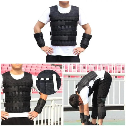 Gilet Lesté 20kg Ajustable pour Musculation, Fitness, CrossFit, Cardio, Boxe