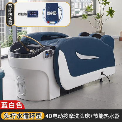 Elektrisches intelligentes Massage-Shampoo-Bett für Friseursalons, spezielles Begasungs-Kopfbehandlungs-Wasserzirkulationsbett