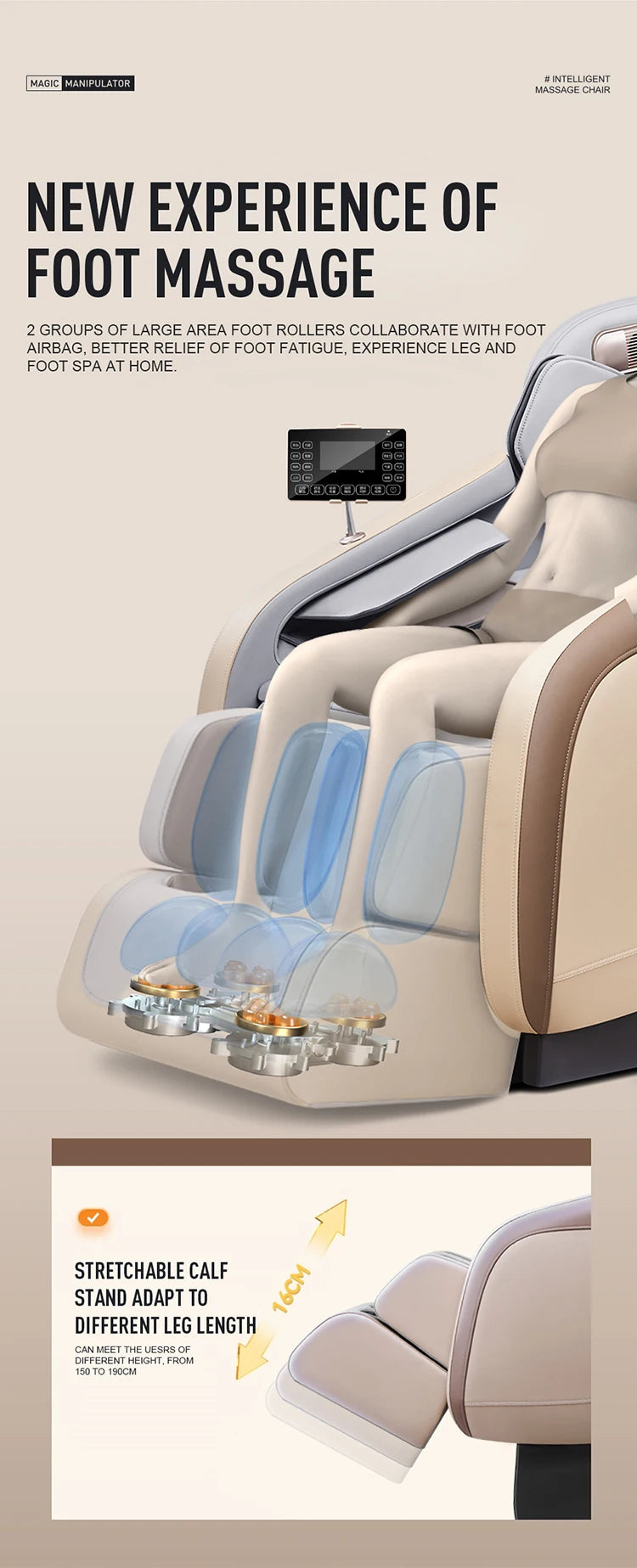 Kundenspezifische Taillen-Rückenheizung, Ganzkörperairbags, sechs automatische Programme, elektrischer ergonomischer Leder-Büromassagesessel