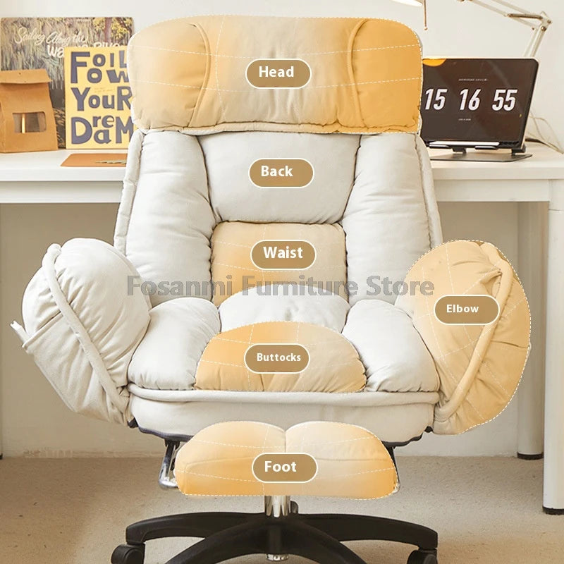 Komfortabler weicher Bürostuhl mit verstellbaren Armlehnen Ergonomischer Home-Office-Stuhl mit breiter Sitzfläche High-Back Gaming-Sessel