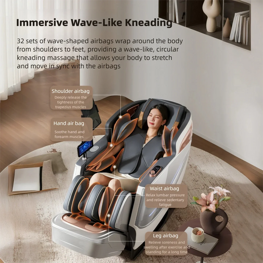 6D Smart Sensory Dual Movement SL-Track Massagesessel Thai Stretch Elektrische Beinhebe-Liege Zero Gravity Home-Office-Stuhl