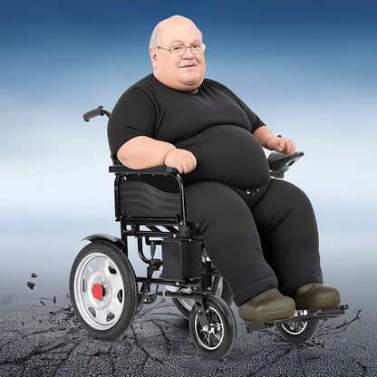 Hochwertiger Eisenrahmen links und rechts faltbarer Elektrorollstuhl