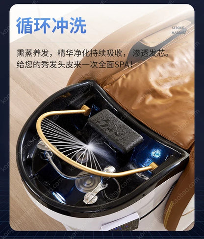 LMM Elektrisches Massage-Shampoo-Bett Schönheitssalon Spezielles Friseursalon Smart Head Therapy Wasserzirkulationsbett