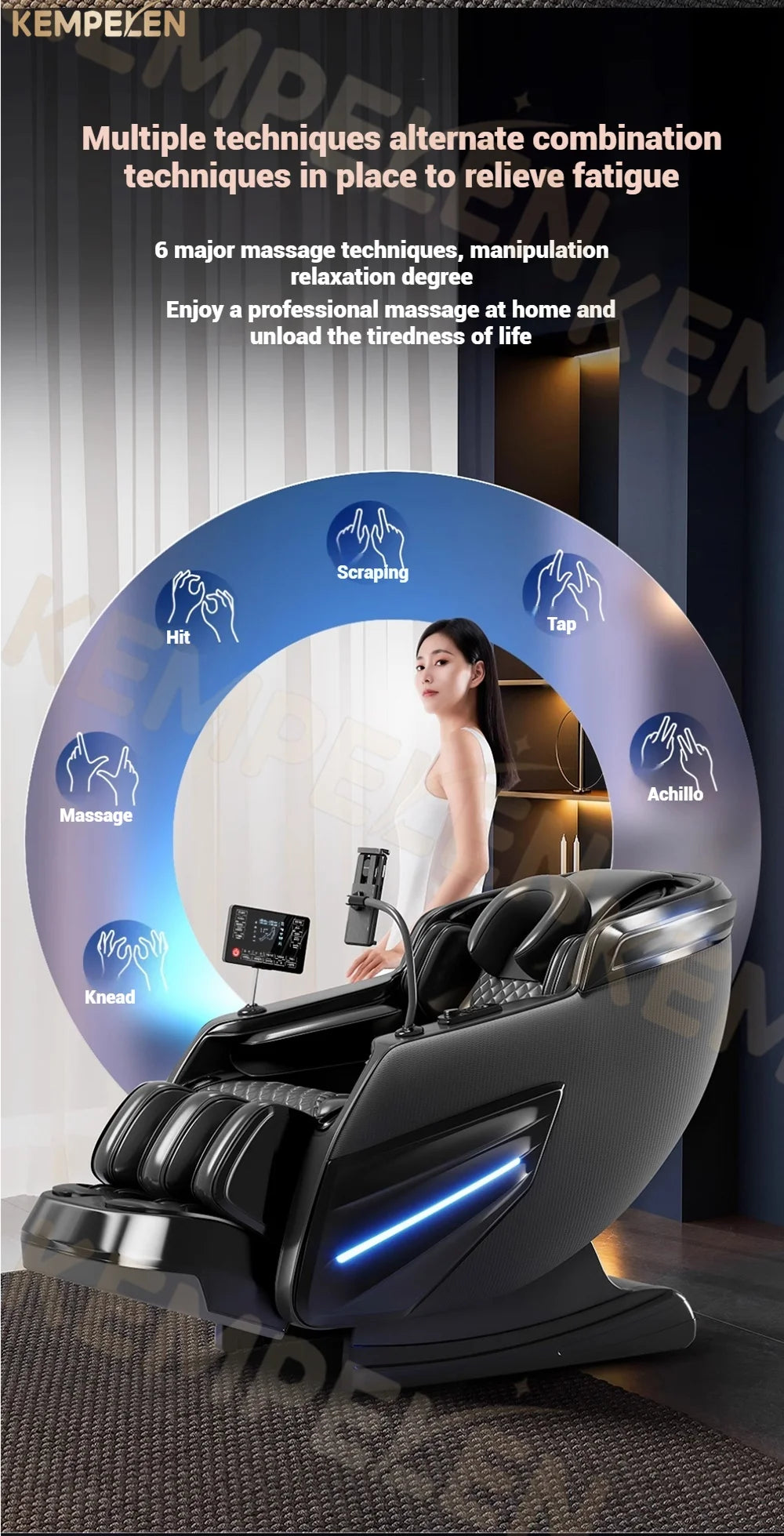4D+ Jade 6-Rollen Massagesessel – Schwerelosigkeit, Thai-Stretch, KI-Sprache, 3 Jahre Garantie