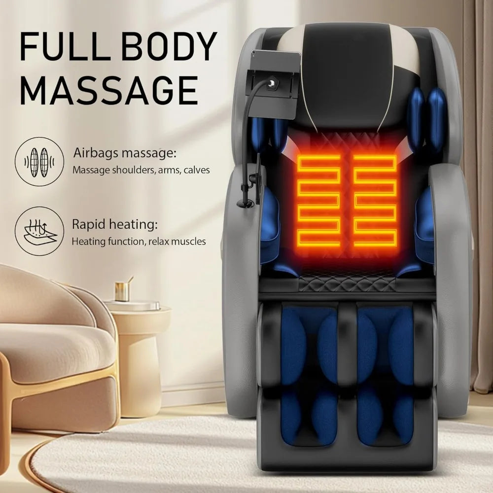 Massage Chair Full Body, Zero Gravity Massage Chair with Auto Modes, Airbag Massage, 6 Fix Point Rollers, Foot Massage,