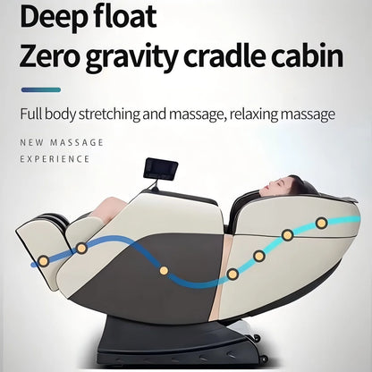 4D Ganzkörper-Massagesessel Zero Gravity Shiatsu-Massagesessel Bluetooth-Lautsprecher, Airbags, Heizung und Fußmassage
