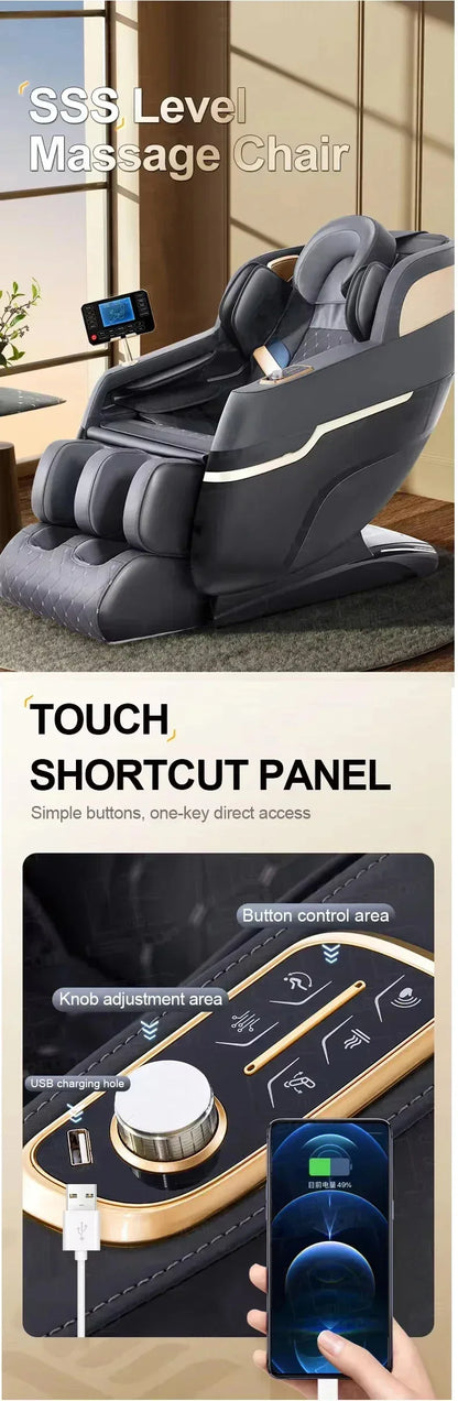 4D SL Track Massagesessel Zero Gravity Relaxsessel Ganzkörper Airbag Massage Sofa Touchscreen Bürostuhl 3 Jahre Garantie Kk
