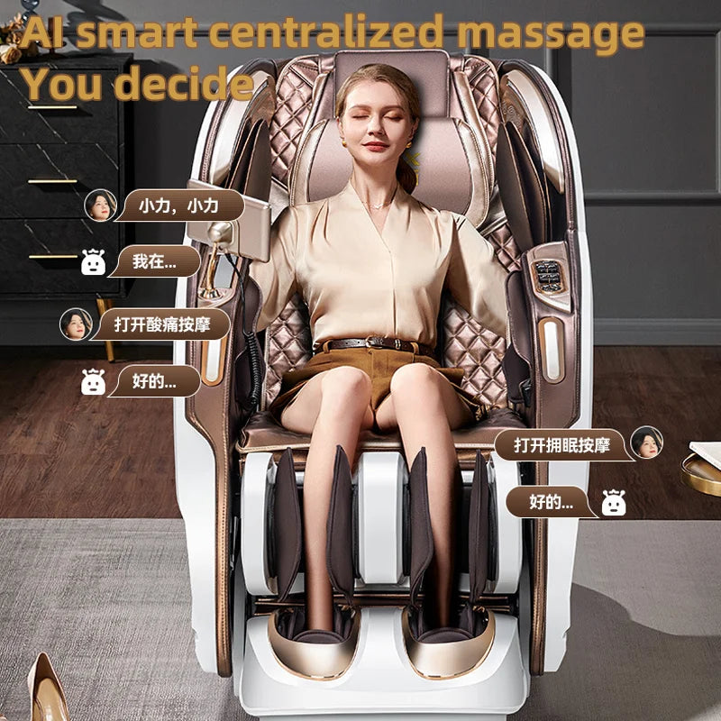 Zero Gravity 4D Massagesessel SL-Track (L-Track) Ganzkörper-Luftmassage Elektrischer Relaxsessel für Heimbüro 3 Jahre Garantie