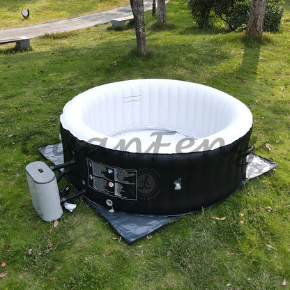 Für Backyard Familienparty 4-6 Personen aufblasbarer Whirlpool Jacuzzi Outdoor Spa Poolmit LED-Beleuchtung