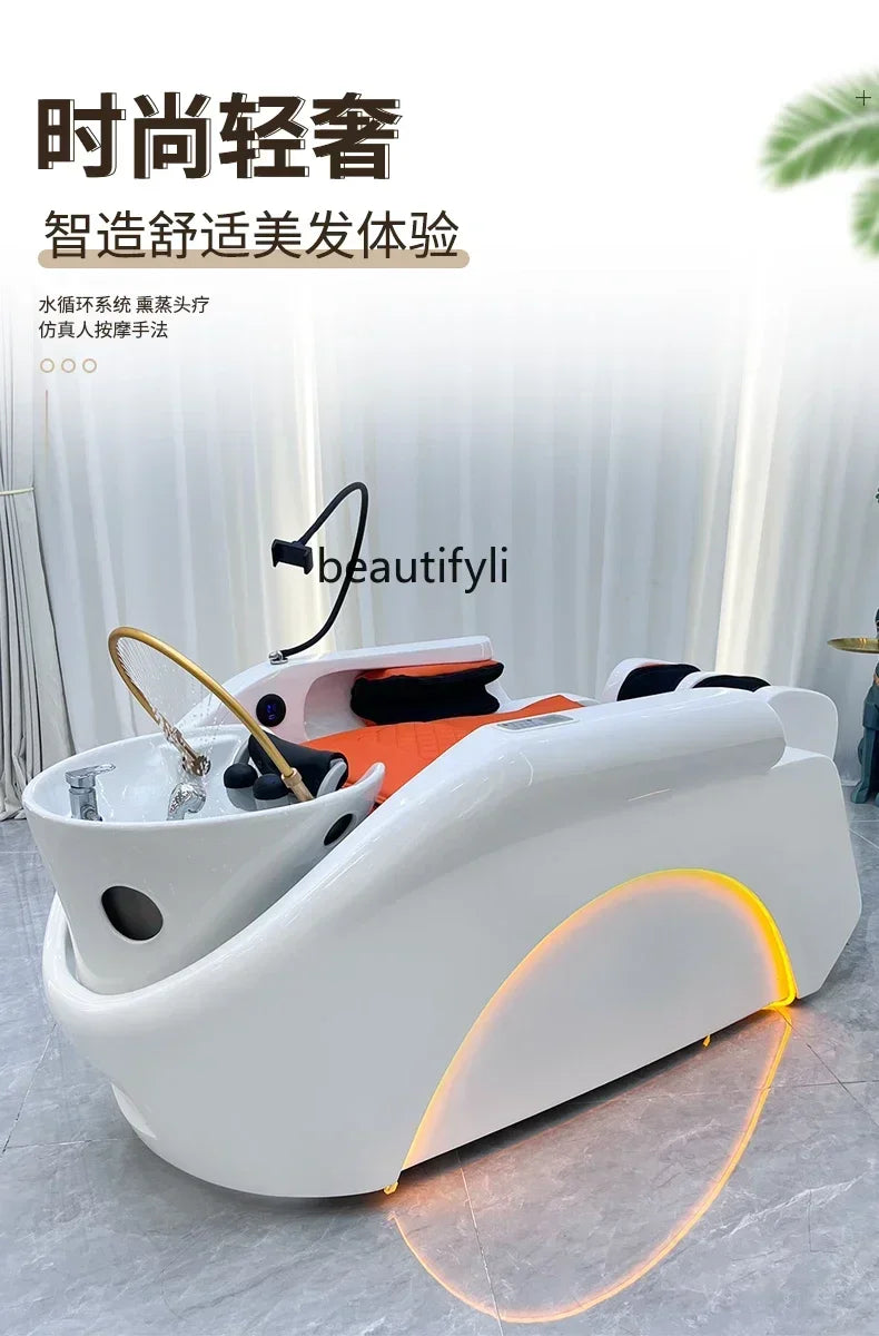 Asmt59 High-End Intelligente Massageshampoo-Liege Spezielle Wassertemperatur-Zirkulation Automatische Multifunktions-Friseursalon-Waschanlage