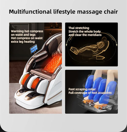 Zero Gravity 4D Massagesessel SL-Track (L-Track) Ganzkörper-Luftmassage Elektrischer Relaxsessel für Heimbüro 3 Jahre Garantie