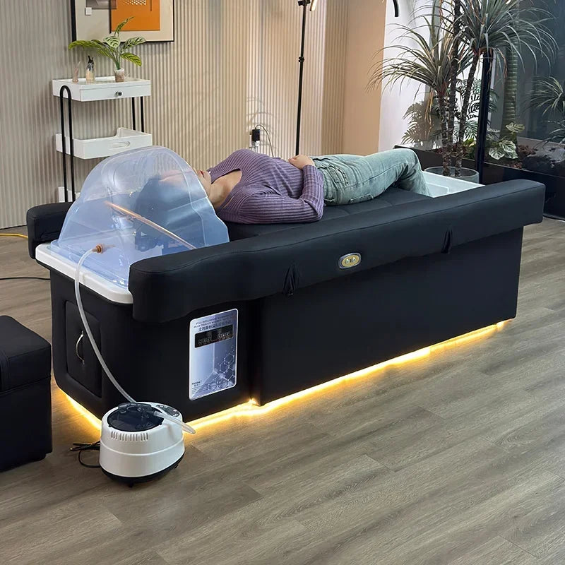 Moderner Schönheitssalon Rückwärtswaschbecken Haarewaschen Massage Kopf-Spa Fußpediküre Shampoobett