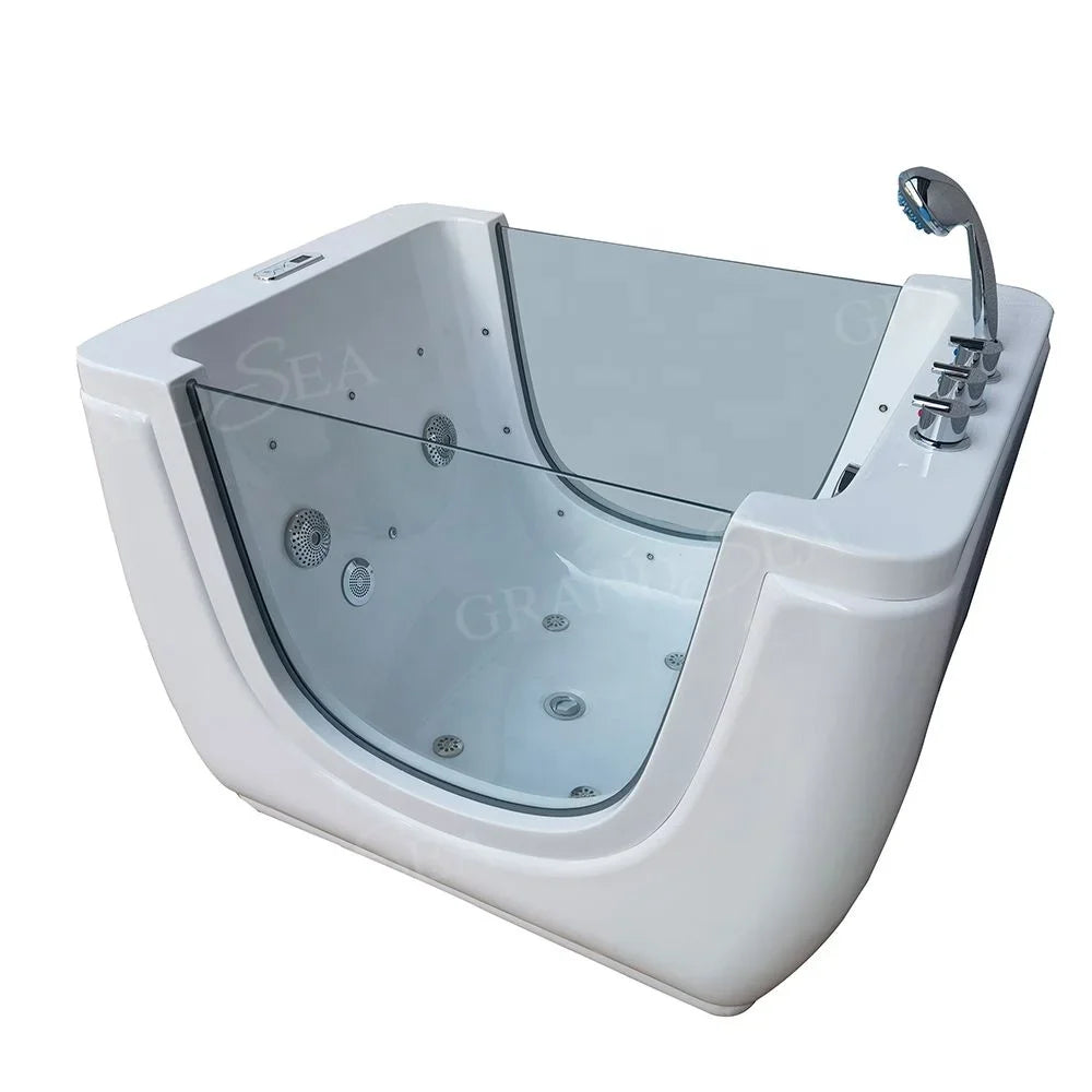 l Home Freestanding Hydrotherapy Baby SPA Bathtub Massage Thermostat Soaking Bathtub Acrylic Children's Bathtub