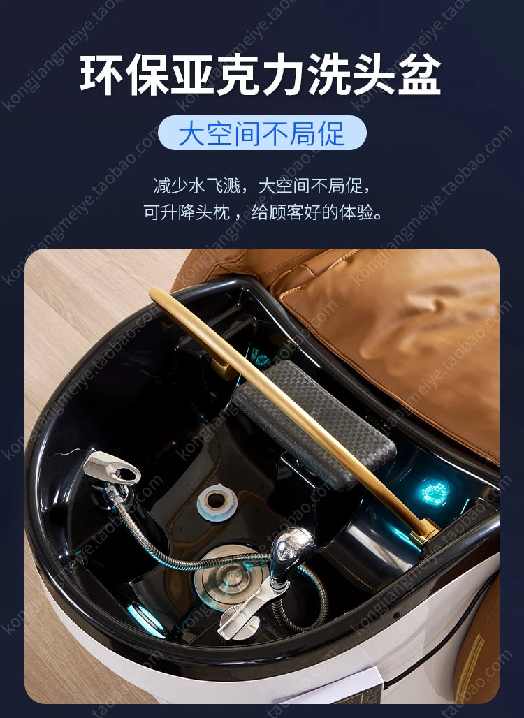 LMM Elektrisches Massage-Shampoo-Bett Schönheitssalon Spezielles Friseursalon Smart Head Therapy Wasserzirkulationsbett