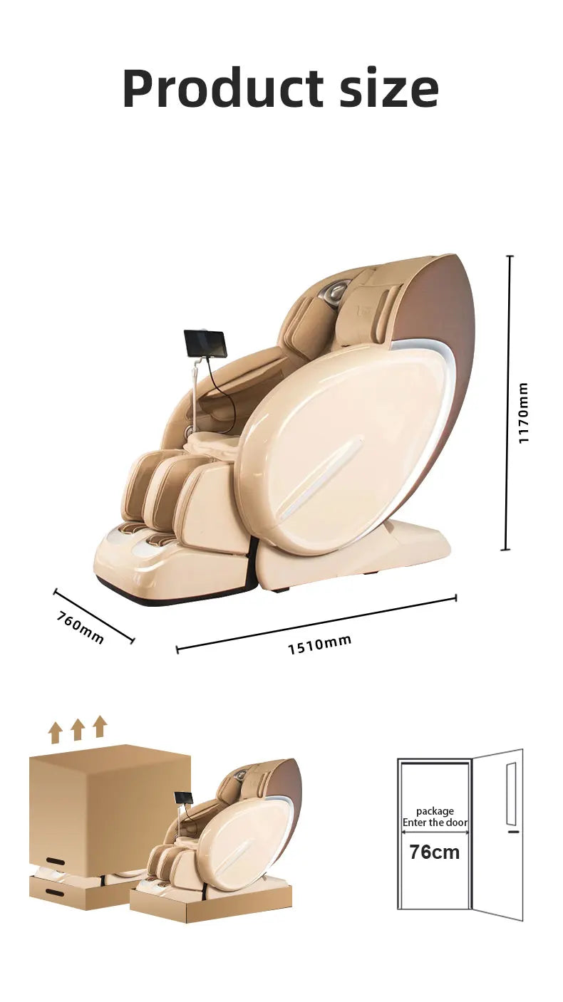 8D Full Body Luxury Shiatsu Massage Chair Smart Relax Heated Zero Gravity with Whole Body Sl Track Rocking Chair