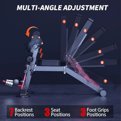 Adjustable Weight Bench Utility weightBenches for Exercise Free Installation Design for Portable Fitness Strength Training Equi
