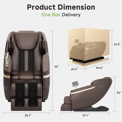 2025 Ganzkörper-Massagesessel, Zero-Gravity-Shiatsu-Massagesessel mit Liegefunktion, Heizung für Taille und Waden, Fußmassage, 3D L-Track & Bo