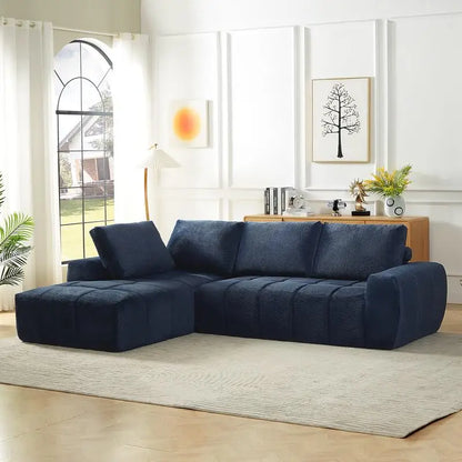 L-förmiges Luxus-Ecksofa aus Kunstfell, minimalistisches Design, bequeme Schlafcouch für Wohnzimmer, Apartments und Empfangsbereiche, Nein