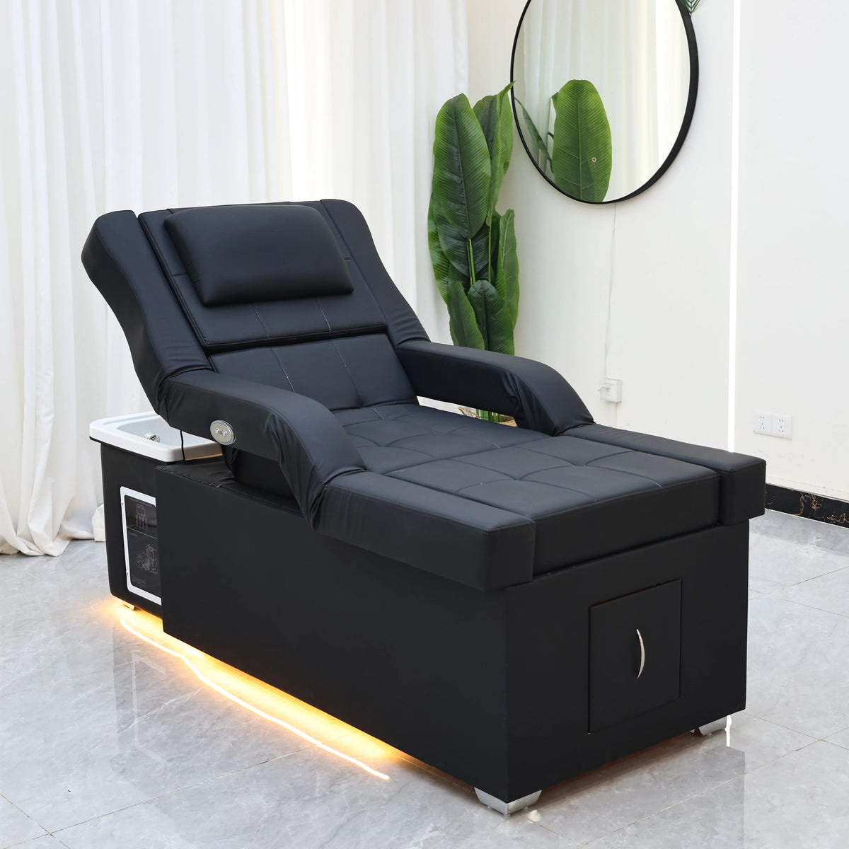 Lift Typ Massagetisch Massagebett Shampoo-Liegen Kopf-SPA-Salonmöbel Haarwaschbecken Fußbad