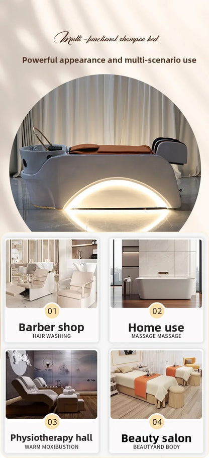 Professionelle Salon-Spa-Massageliege, elektrische Smart-Wasserkreislauf-Duschtisch, Schönheitsausrüstung für Kopfhautbehandlung, Friseursalon
