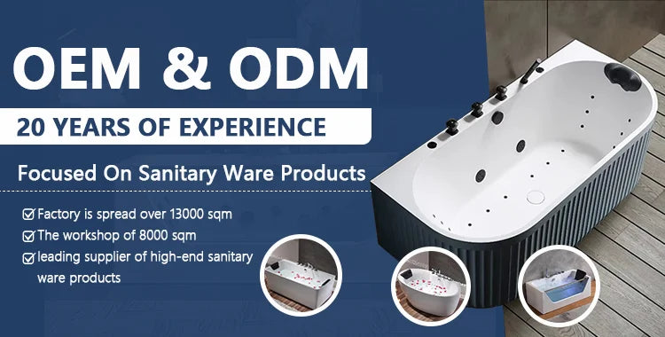 Modern Bathroom Whirlpool Air Jet Bath Tub Free Standing Acrylic SPA Massage Bathtub With Shower Faucet White