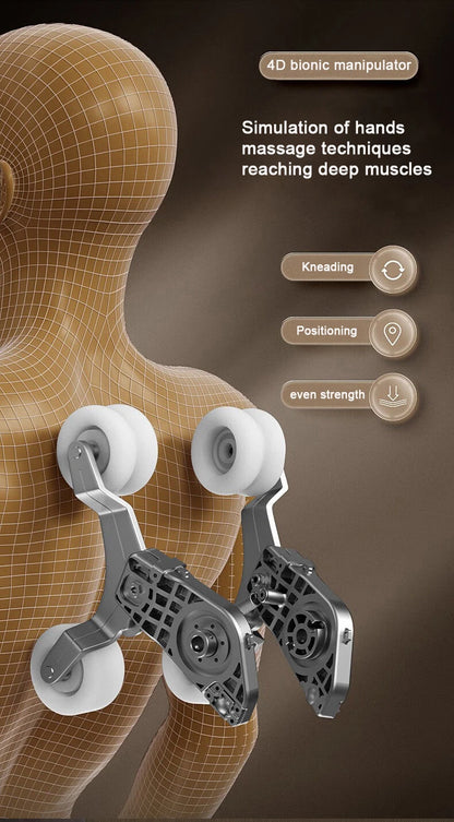 2025 4D-Massagesessel Ganzkörper-Massagesessel mit Schwerelosigkeit, verlängerter Fußstütze, SL-Schiene, Yoga-Stretch, Fußrollen und Heizung