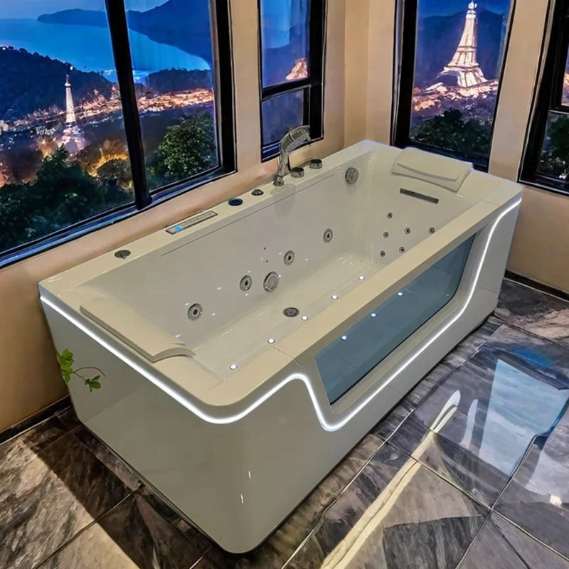 Newest whirlpool Acrylic Massage Jacuzi Bathtub Bath Freestanding Hydromassage  with Waterfall