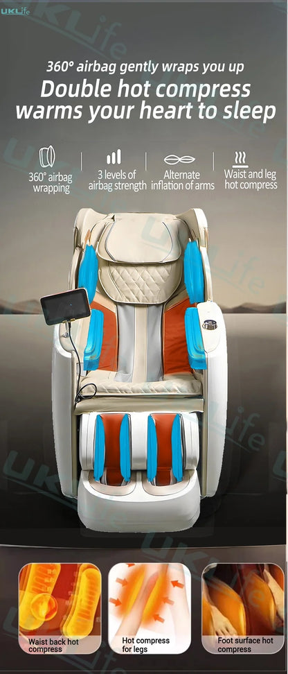 Dual-Core 4D SL-Track Zero-Gravity-Massagesessel | Ganzkörper-Thai-Stretch & Fußverlängerung | 3 Jahre Garantie Luxuriöser Elektrischer Massagesto