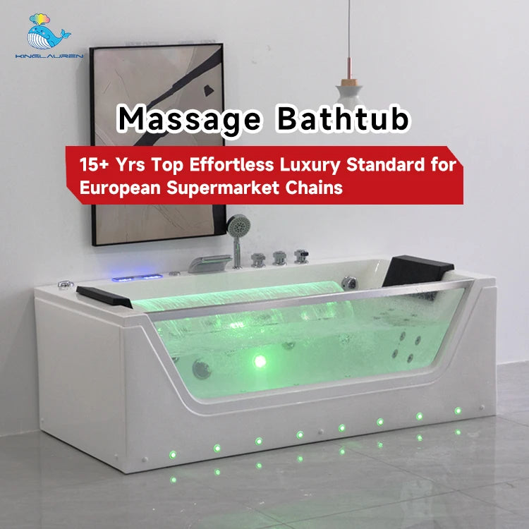 Factory Sell Luxury Freestanding Whirlpool Bath Tub Bubble Soaking 2 Person Hot Tub Custom Massage Bathtub With Spa