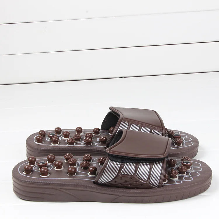 Portable Sandals Reflexology Massage Acupressure Foot Massager with Replaceable Head Thick Bottom EVA Foot Massage Slipper