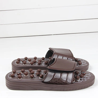 Portable Sandals Reflexology Massage Acupressure Foot Massager with Replaceable Head Thick Bottom EVA Foot Massage Slipper