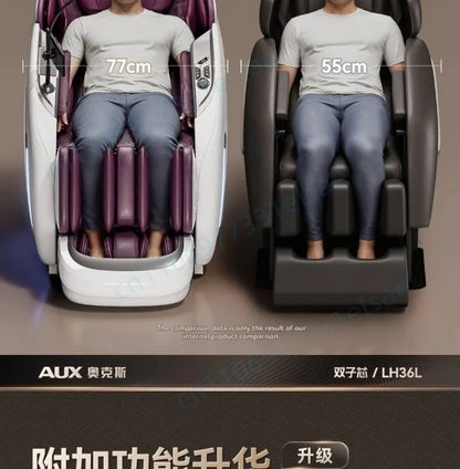 Fauteuil de massage intelligent 4D+4D, massage complet du corps, zéro gravité, fauteuil inclinable électrique Shiatsu avec rouleaux pour les pieds, scan corporel, chauffage