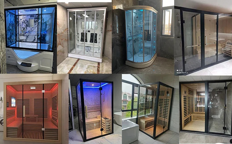 Customization Luxury Steam Shower Room with Jacuzzier Tub Hydro Therapy Massage Steam Bath Room Glass Shower Cabin Wet Sauna Roo