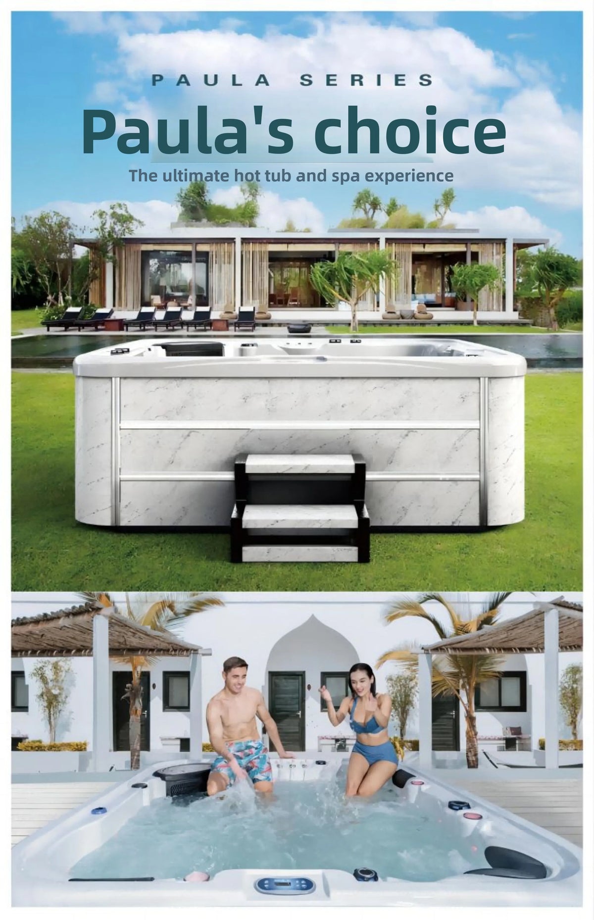 Outdoor-Jacuzzi-SPA-Whirlpool, großer Acryl-Massagebadewanne, intelligenter thermostatisch beheizter Pool, Villa, Hof, Hotel, Resort