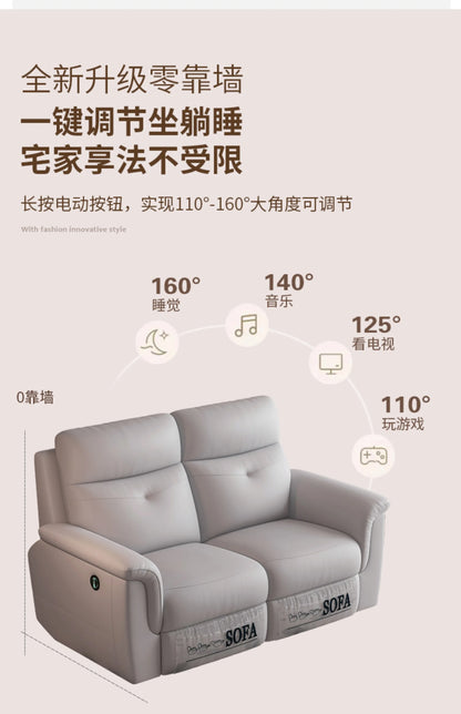 Komfortabler elektrischer Relaxsofa-Schnittsofa aus Leder, echtes einziehbares kombiniertes Schlafsofa, umwandelbares Divano Letto Möbel