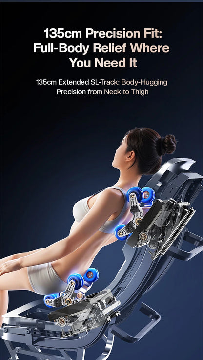 2026 Deluxe Dual Core 4D SL Track Massagesessel mit Zero-Gravity-Körperscan Bester 3D-Luxus-Massagesessel