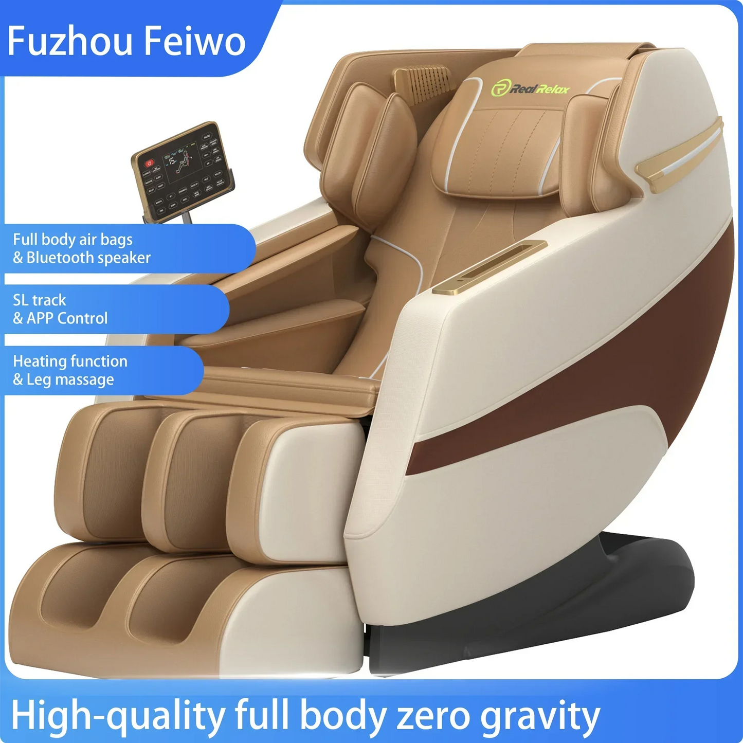 F12 Moderner Kunstleder-Relax-Sessel mit elektrischer Liegefunktion, Heizung, Massagefunktion und Musikwiedergabe, Ganzkörper für Wohnzimmer Sofa, Schwerelosigkeit