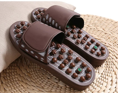 Massageslipper, Jade-Akupunkt-Fußtherapieschuhe, rutschfeste Haussandalen, Massage-Schuhe für Herren und Damen