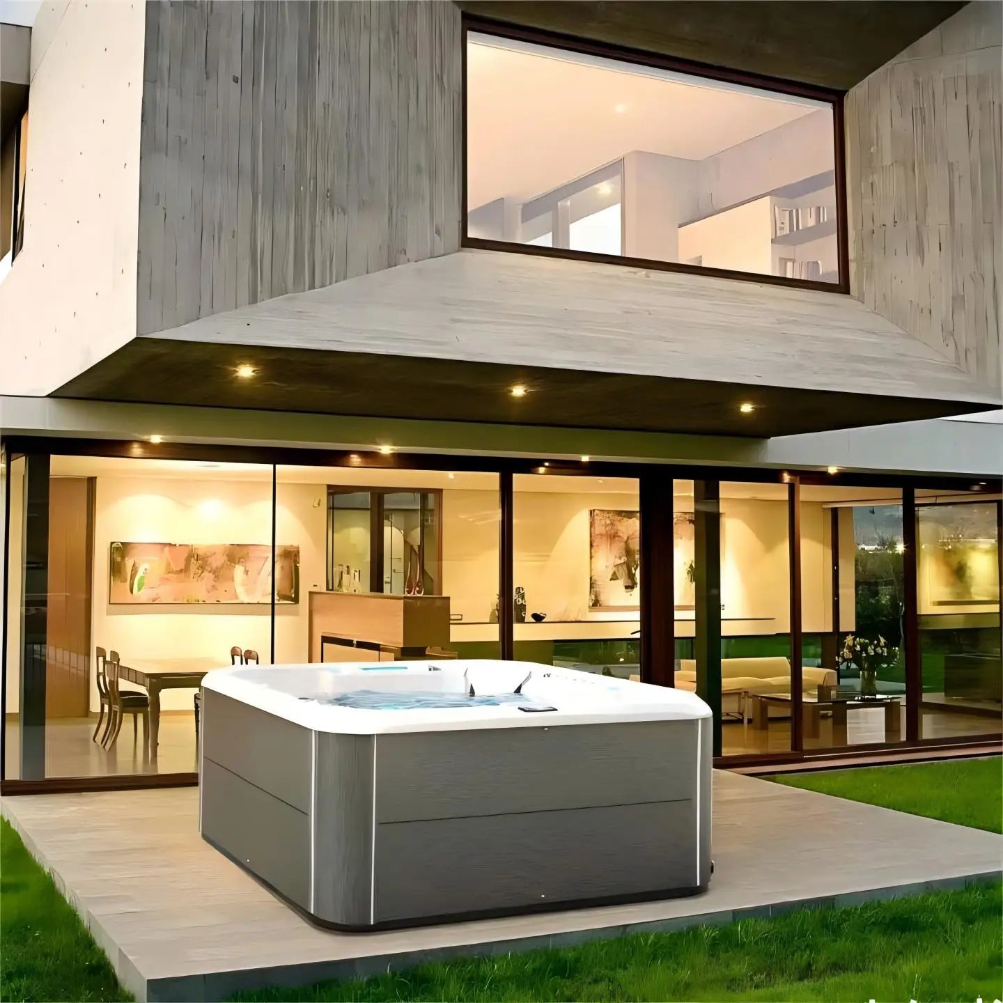 Outdoor Jacuzzi SPA Whirlpool Badewanne Große Acryl-Massagebadewanne Intelligenter beheizter thermostatischer Pool für Villa Hotel Resort Homestay Möbel