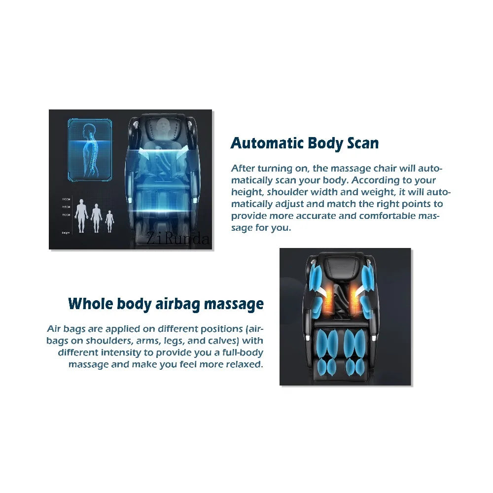 New Update GR8686 Massage Chairs with AI Voice, App Control SL Track Zero Gravity Full Body Massage Recliner Gray