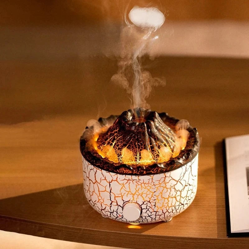 Volcanic Lava Aromatherapy Humidifier – Flame Effect with Simulated Smoke Rings