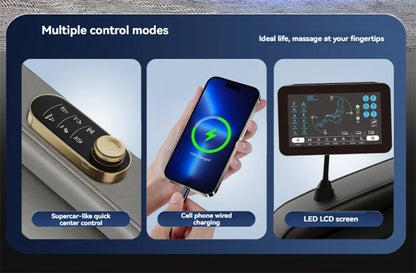 Dual-Core 6D+6D Massagesessel Ganzkörper-Schwerelosigkeits-Massagesessel mit Heizung Tiefenentspannungs-Massagesessel