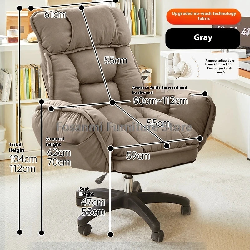 Komfortabler weicher Bürostuhl mit verstellbaren Armlehnen Ergonomischer Home-Office-Stuhl mit breiter Sitzfläche High-Back Gaming-Sessel