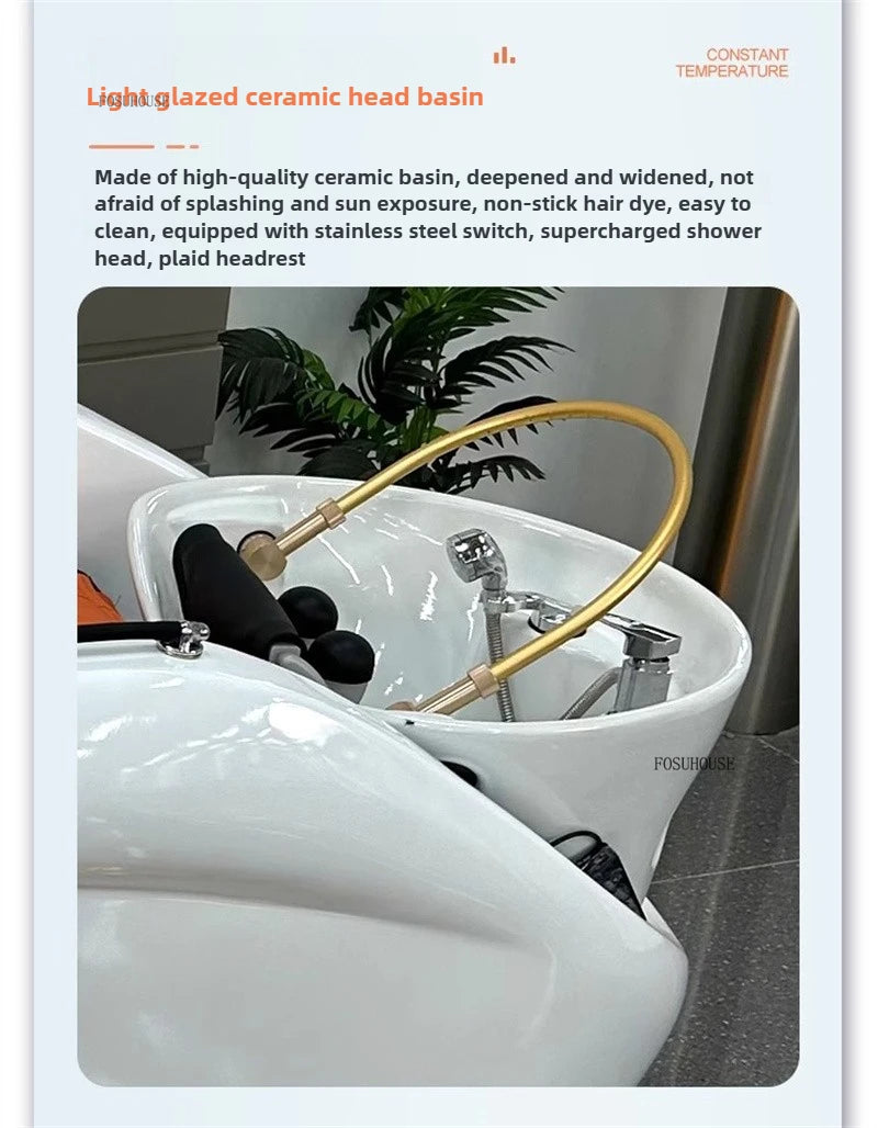 Multifunktionales Massage-Shampoo-Bett Friseursalon Spezial-Shampoo-Stuhl Salon Head Spa Ausrüstung High-End Salonmöbel