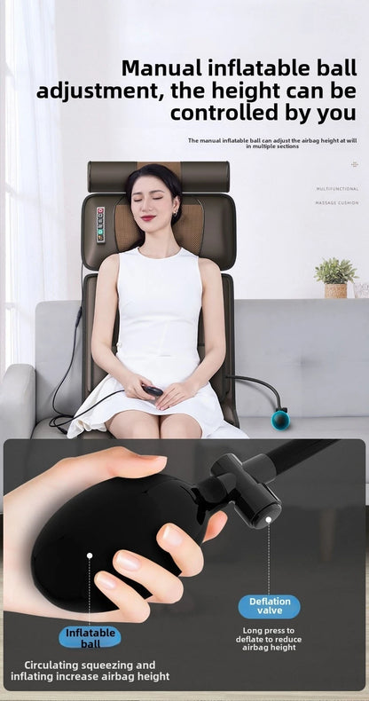 Ganzkörpermassage-Matratze Wellenförmige Vibrationsentspannung mit Fingerdruck-Kissen Rücken-Fuß-Massage Manuelle Airbag 12V3A Adapter