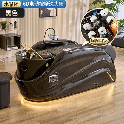 Elektrisches intelligentes Massage-Shampoo-Bett für Friseursalons, spezielles Begasungs-Kopfbehandlungs-Wasserzirkulationsbett