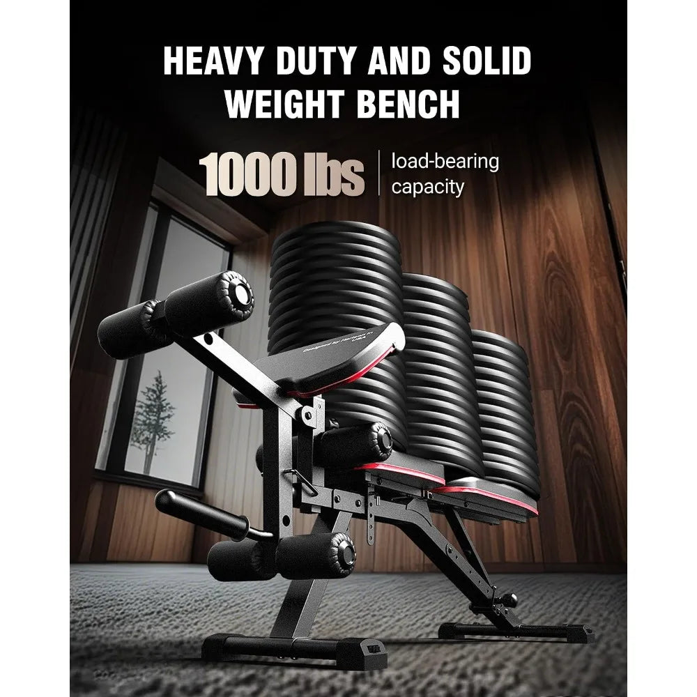 NEW- Adjustable Weight Bench with Leg Extension and Preacher Pad, Workout Bench Press for Home Gym Strength Training - Hot Sale
