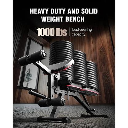 NEW- Adjustable Weight Bench with Leg Extension and Preacher Pad, Workout Bench Press for Home Gym Strength Training - Hot Sale