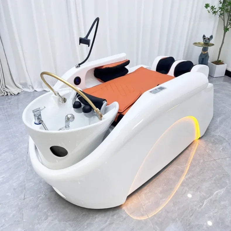 Fumigation Massage Head Spa Fully Automatic Intelligent Salon Furniture for Hair Salon High-end Commercial Shampoo Bed for Club